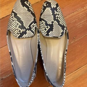 J. Crew Black and Cream Patterned Loafers